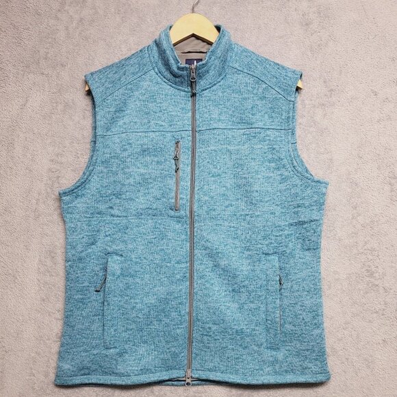 johnnie-O Other - Johnnie-O Mens Medium Wes Full Zip Fleece Vest Teal Cay JWVT1310 Golf Casual